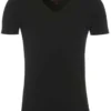 Pure Slim Fit T-Shirt V-Ausschnitt Schwarz,Einfarbig