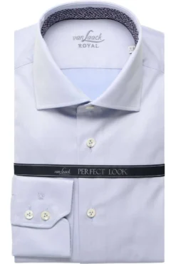 Van Laack Perfect Look Tailor Fit Hemd Hellblau, Einfarbig