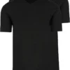 RAGMAN Regular Fit T-Shirt V-Ausschnitt Doppelpack Schwarz,Einfarbig