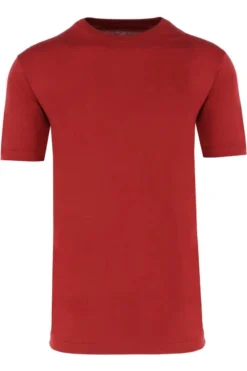 RAGMAN Regular Fit T-Shirt Rundhals Rot,Einfarbig