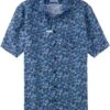 OLYMP Casual Modern Fit Leinenhemd Blau, Gemustert