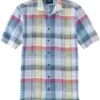 OLYMP Casual Modern Fit Leinenhemd Blau/rot, Kariert