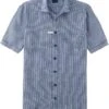 OLYMP Casual Modern Fit Leinenhemd Marine, Gestreift