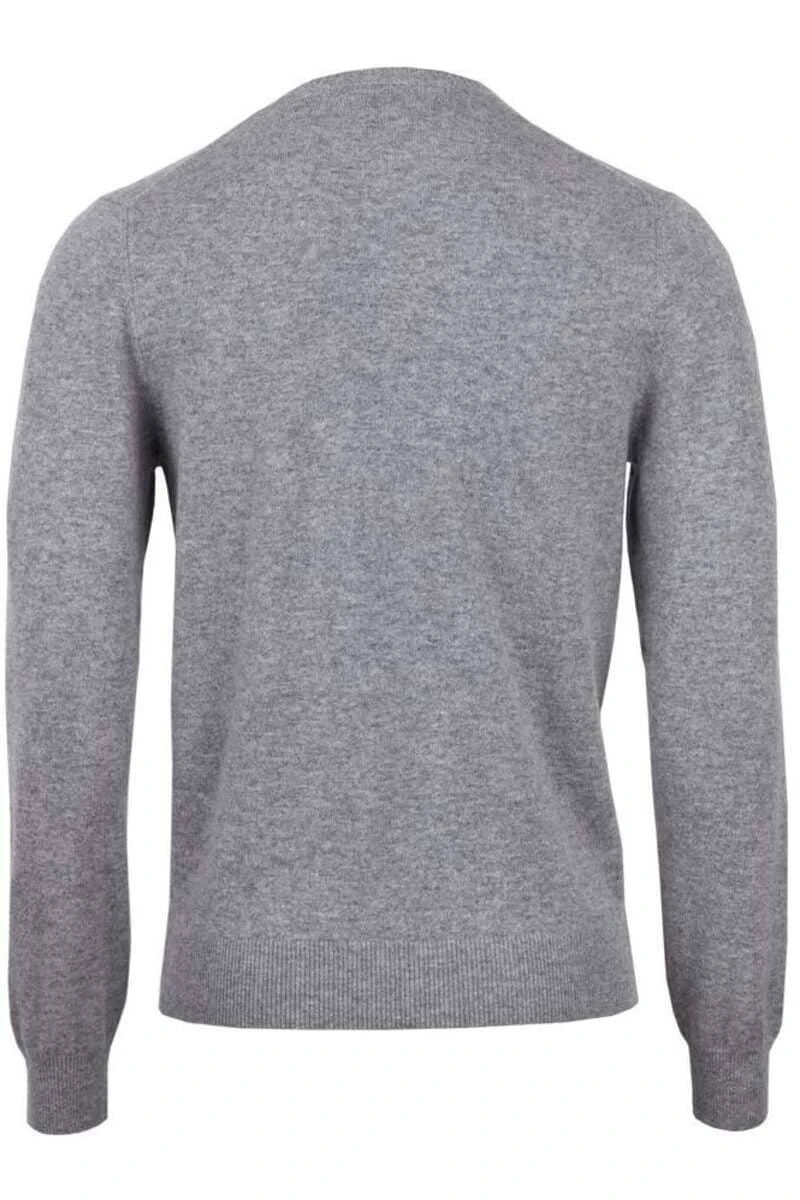 Stenströms Fitted Body Herren Pullover V-Ausschnitt Grau 2 Stenströms Fitted Body Herren Pullover V-Ausschnitt Grau – Bild 2