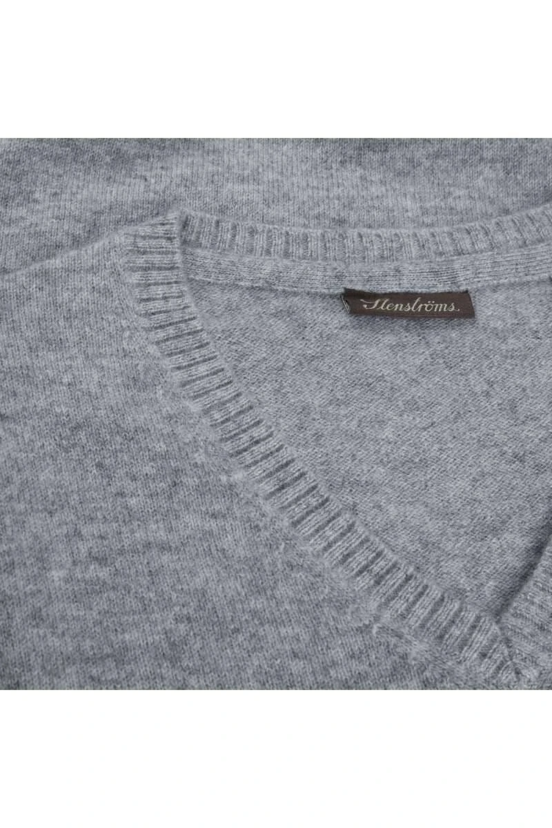 Stenströms Fitted Body Herren Pullover V-Ausschnitt Grau 3 Stenströms Fitted Body Herren Pullover V-Ausschnitt Grau – Bild 3