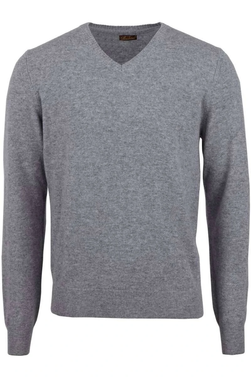 Stenströms Fitted Body Herren Pullover V-Ausschnitt Grau 1 Stenströms Fitted Body Herren Pullover V-Ausschnitt Grau