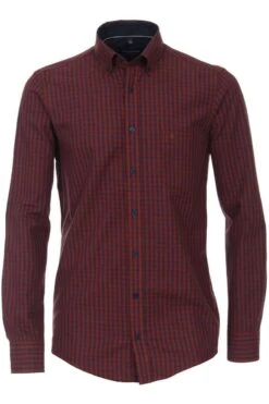 Casa Moda Casual Fit Hemd Orange/blau, Kariert