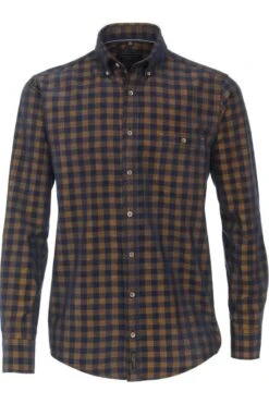 Casa Moda Casual Fit Flanellhemd Blau/gelb, Kariert