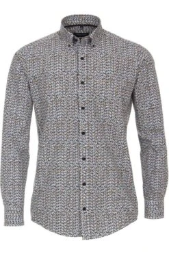 Casa Moda Casual Fit Hemd Blau, Gemustert