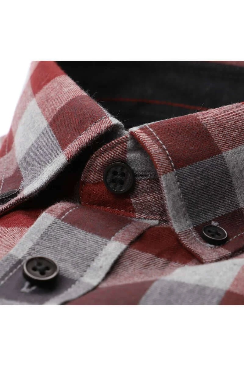 Casa Moda Casual Comfort Fit Hemd Rot, Kariert 2 Casa Moda Casual Comfort Fit Hemd Rot, Kariert – Bild 2