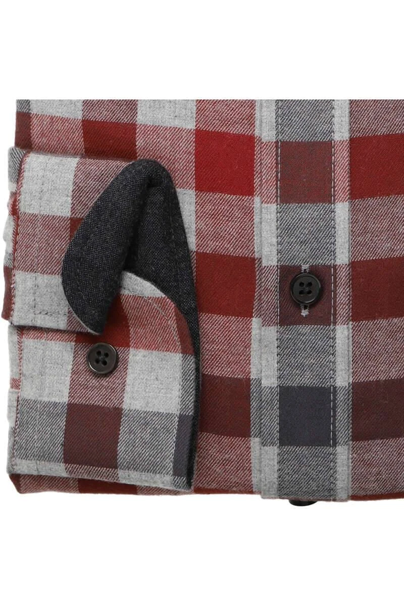 Casa Moda Casual Comfort Fit Hemd Rot, Kariert 3 Casa Moda Casual Comfort Fit Hemd Rot, Kariert – Bild 3