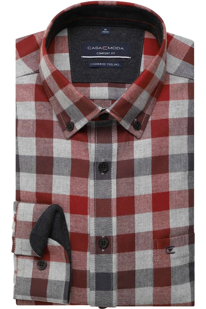 Casa Moda Casual Comfort Fit Hemd Rot, Kariert 1 Casa Moda Casual Comfort Fit Hemd Rot, Kariert