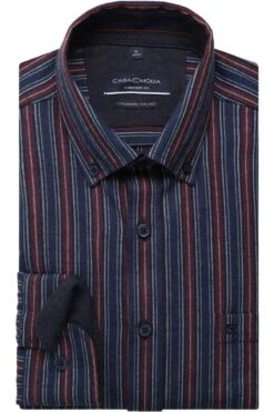 Casa Moda Casual Comfort Fit Hemd Blau, Gestreift