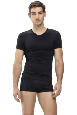 Mey SoftwareRegular Fit T-Shirt V-Ausschnitt Schwarz,Einfarbig