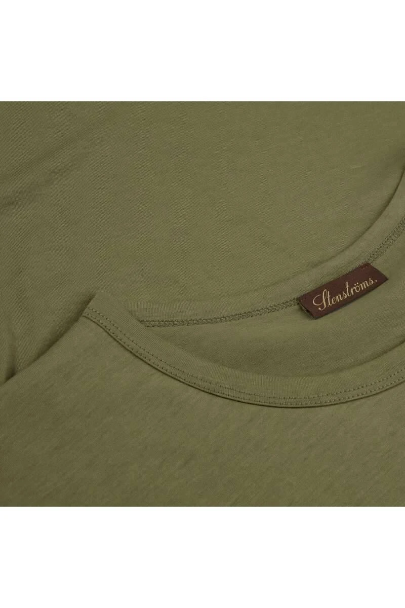 Stenströms T-Shirt Rundhals Oliv,Meliert 2 Stenströms T-Shirt Rundhals Oliv,Meliert – Bild 2