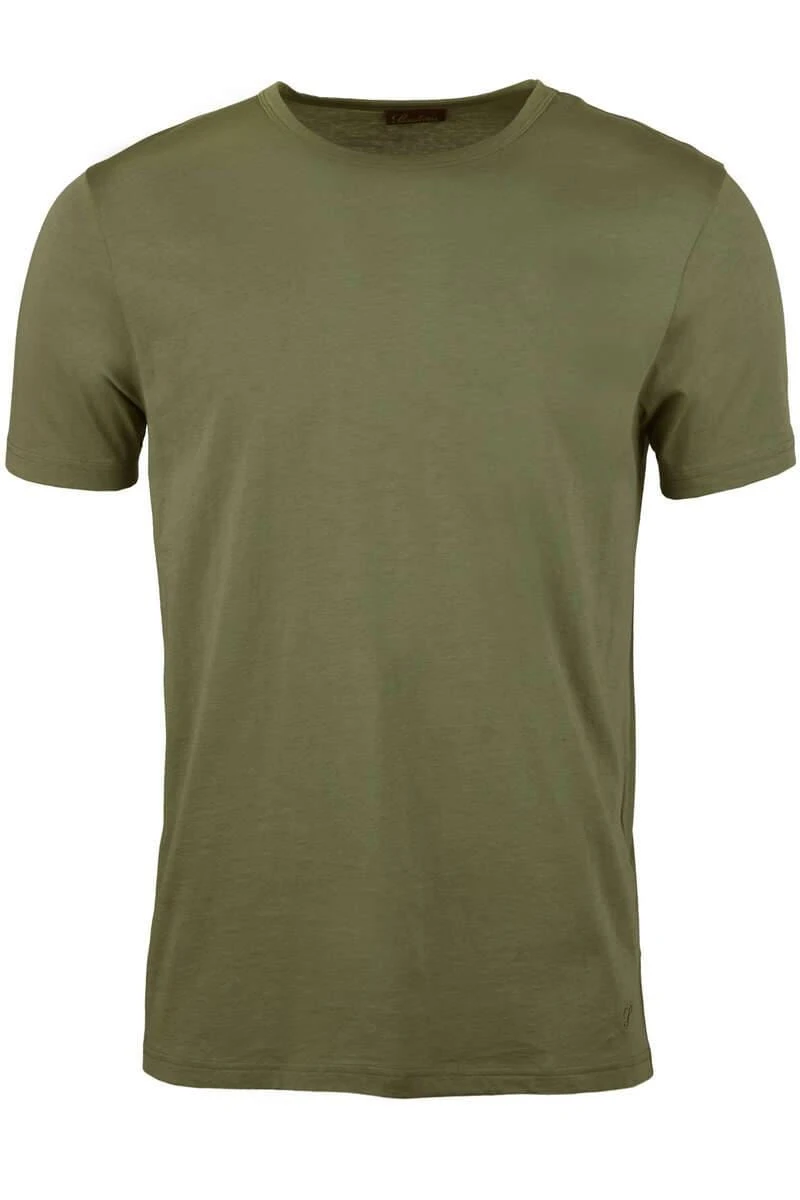 Stenströms T-Shirt Rundhals Oliv,Meliert 1 Stenströms T-Shirt Rundhals Oliv,Meliert