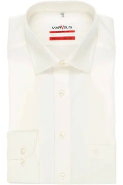Marvelis Modern Fit Hemd Beige, Einfarbig