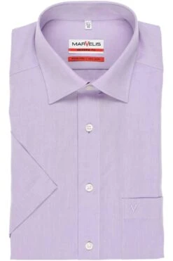 Marvelis Modern Fit Hemd Flieder, Einfarbig