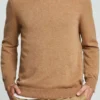 MAERZ Superwash Modern Fit Herren Pullover Rundhals Hellbraun