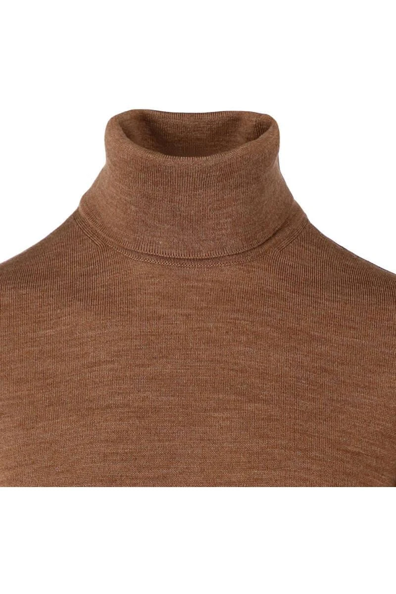 MAERZ Modern Fit Herren Rollkragenpullover Braun 2 MAERZ Modern Fit Herren Rollkragenpullover Braun – Bild 2