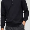 MAERZ Modern Fit Herren Pullover Polokragen Schwarz