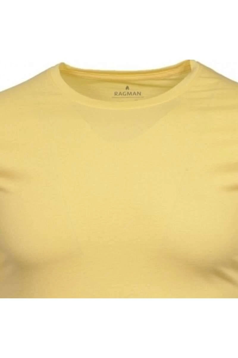 RAGMAN Body Fit T-Shirt Rundhals Gelb,Einfarbig 2 RAGMAN Body Fit T-Shirt Rundhals Gelb,Einfarbig – Bild 2