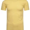 RAGMAN Body Fit T-Shirt Rundhals Gelb,Einfarbig