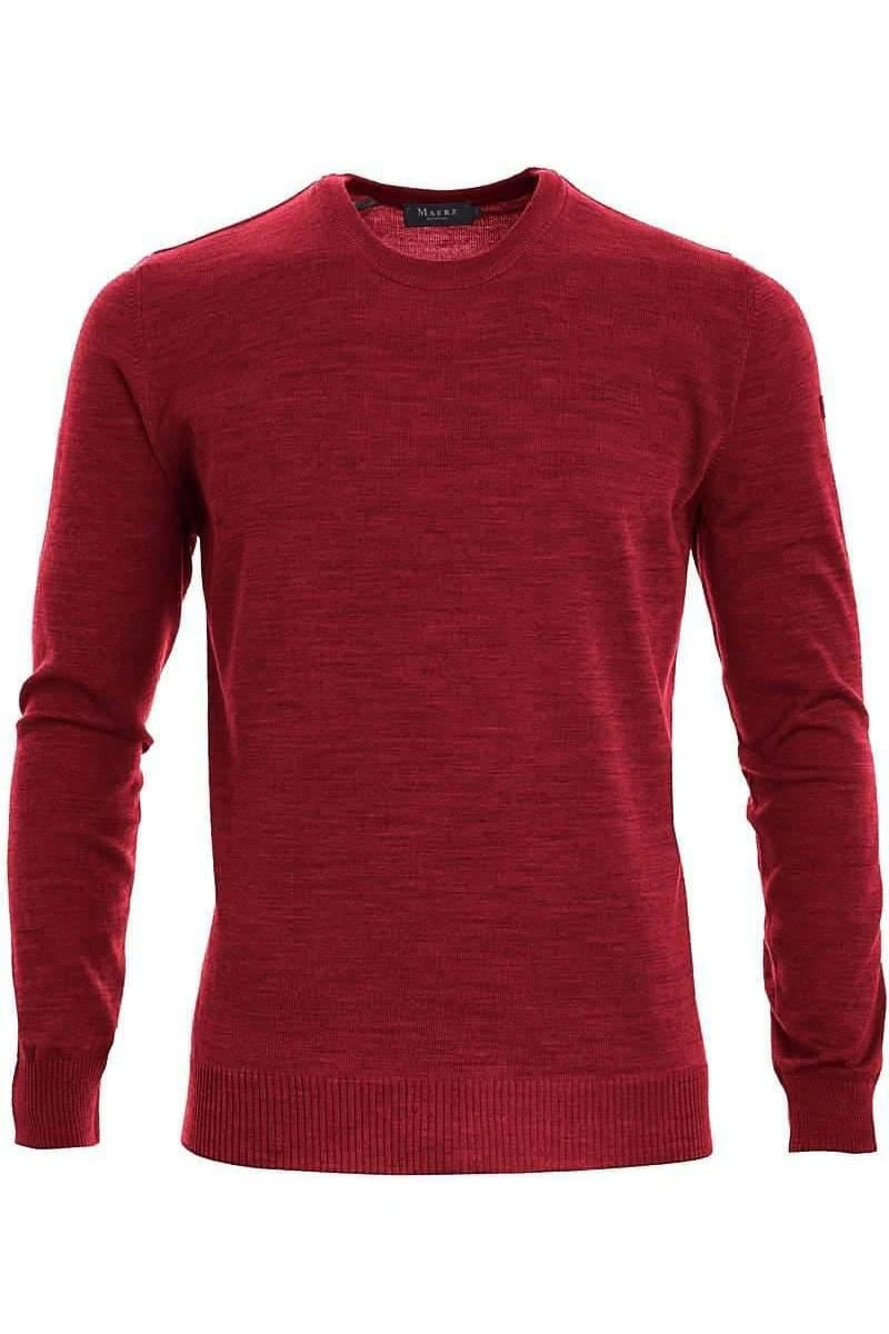 MAERZ Superwash Classic Fit Herren Pullover Rundhals Bordeaux 1 MAERZ Superwash Classic Fit Herren Pullover Rundhals Bordeaux