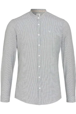 Pure Slim Fit Trachtenhemd Grün, Gestreift