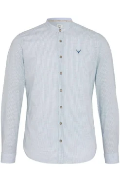 Pure Slim Fit Trachtenhemd Hellblau, Gemustert