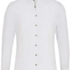 Pure Slim Fit Trachtenhemd Weiss, Einfarbig