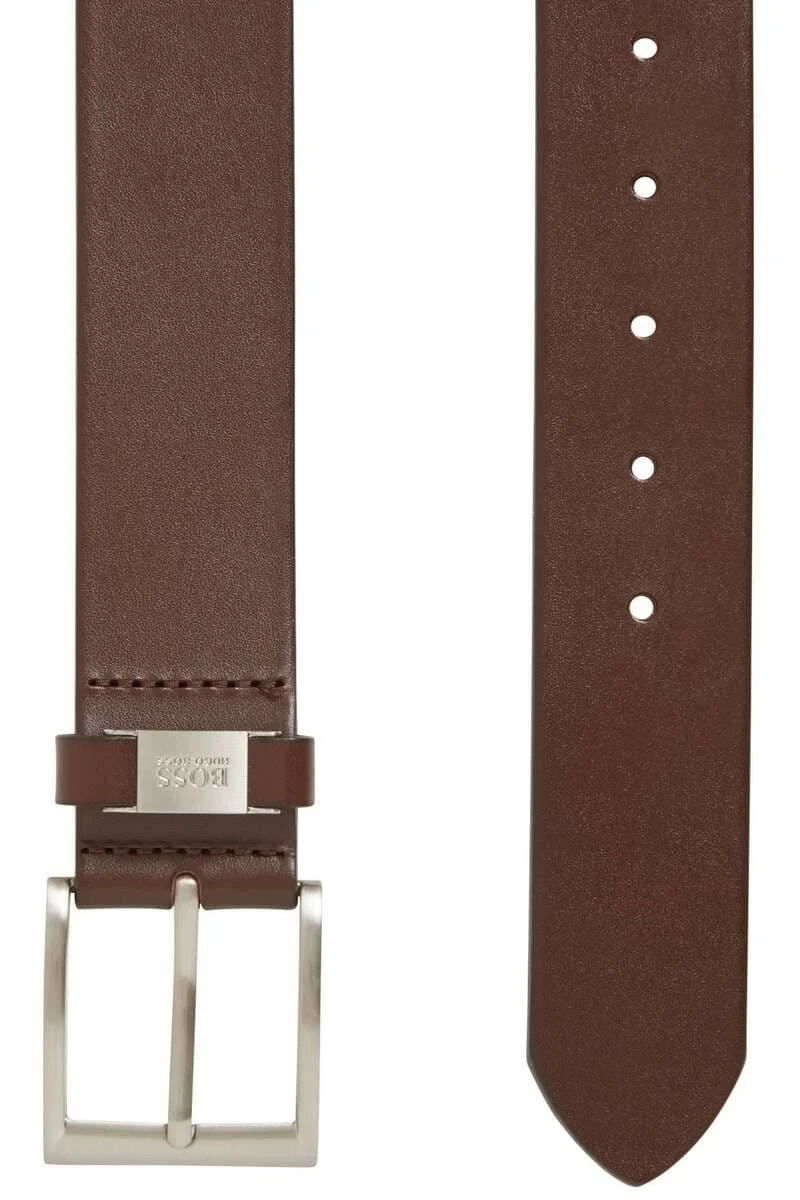 Hugo Boss BOSS Herren Gürtel Aus 100% Rindsleder4,0 Cm Dunkelbraun, Einfarbig 2 Hugo Boss BOSS Herren Gürtel Aus 100% Rindsleder4,0 Cm Dunkelbraun, Einfarbig – Bild 2
