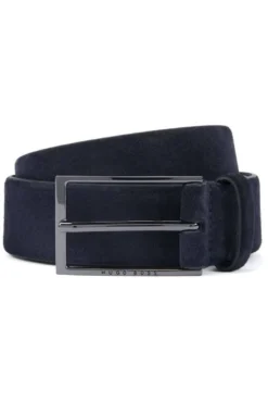 Hugo Boss BOSS Herren Gürtel Aus 100% Rindsleder3,5 Cm Dunkelblau, Einfarbig