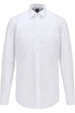 Hugo Boss BOSS Regular Fit Hemd Weiss, Einfarbig