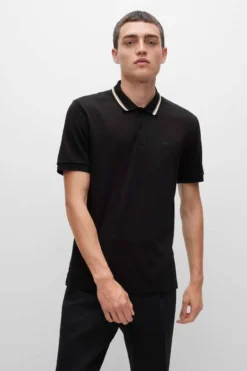 Hugo Boss BOSS Slim Fit Poloshirt Schwarz, Einfarbig -Ausgewählte Bekleidungsgeschäfte 50469360 001 2 800 1200x1200