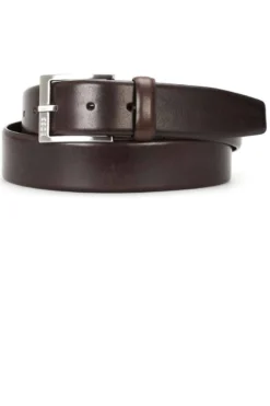 Hugo Boss BOSS Herren Gürtel Aus 100% Rindsleder Dunkelbraun, Einfarbig