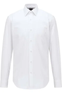 Hugo Boss BOSS Regular Fit Hemd Weiss, Einfarbig