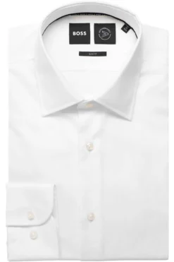 Hugo Boss BOSS P-HANK Slim Fit Hemd Weiss, Einfarbig