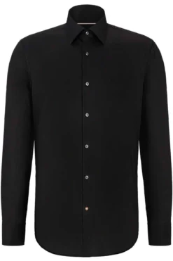 Hugo Boss BOSS Regular Fit Hemd Schwarz, Einfarbig