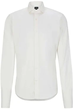 Hugo Boss BOSS Regular Fit Hemd Natur, Einfarbig