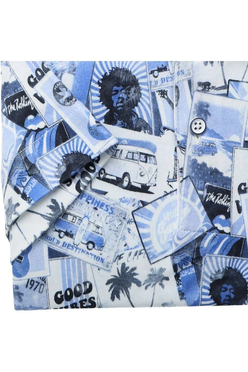 Desoto Casual Slim Fit Poloshirt Blau/weiss, Gemustert 3 Desoto Casual Slim Fit Poloshirt Blau/weiss, Gemustert – Bild 3