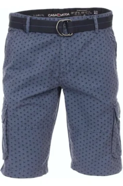 Casa Moda Cargo Shorts Blau, Gemustert