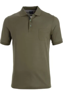 OLYMP Klassik Modern Fit Poloshirt Dunkelgrün, Einfarbig