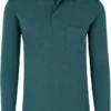 RAGMAN Regular Fit Longsleeve Poloshirt Dunkelgrün, Einfarbig
