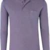 RAGMAN Regular Fit Longsleeve Poloshirt Lila, Einfarbig