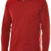 RAGMAN Modern Fit Longsleeve Poloshirt Erdbeere, Einfarbig