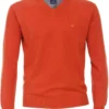 Redmond Casual Regular Fit Herren Pullover V-Ausschnitt Orange