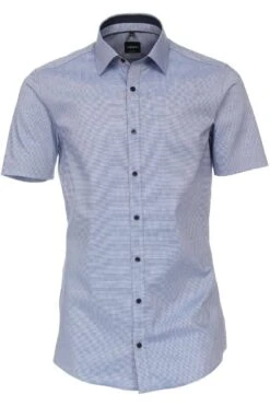 Venti Body Fit Hemd Blau/weiss, Faux-uni