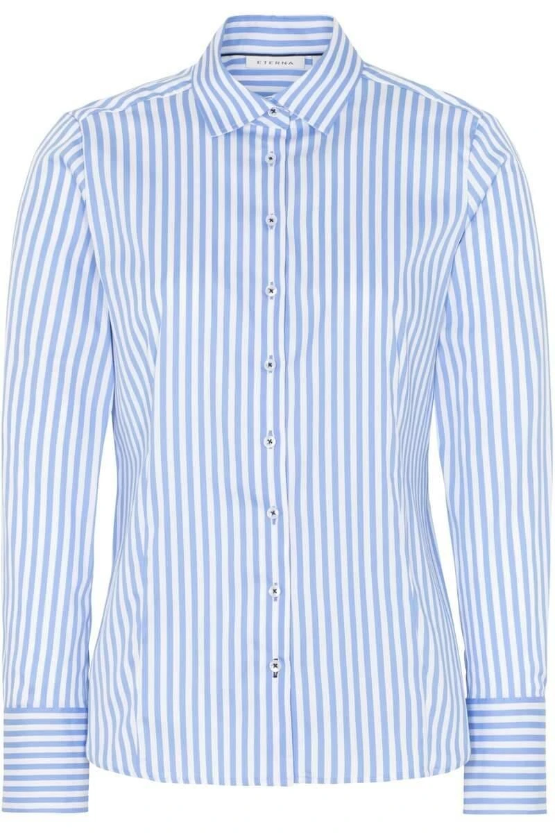 ETERNA Modern Classic Bluseblau, Gestreift 1 ETERNA Modern Classic Bluseblau, Gestreift