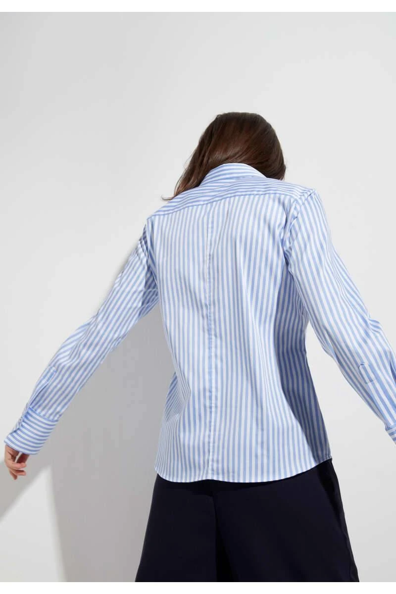 ETERNA Modern Classic Bluseblau, Gestreift 5 ETERNA Modern Classic Bluseblau, Gestreift – Bild 5